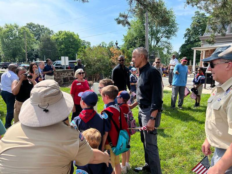 Flags placed at Alexandria National Cemetery in Alexandria, Virginia with the help of the National Capitol Area Council scouts in honor of fallen servicemembers.