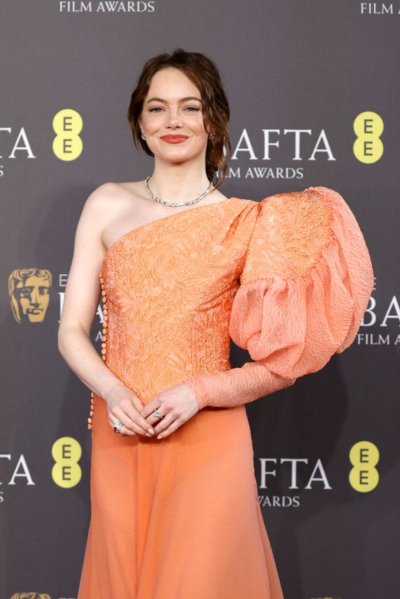 LONDON, ENGLAND - FEBRUARY 18: Emma Stone attends the 2024 EE BAFTA Film Awards at The Royal Festival Hall on February 18, 2024 in London, England. (Photo by John Phillips/Getty Images)