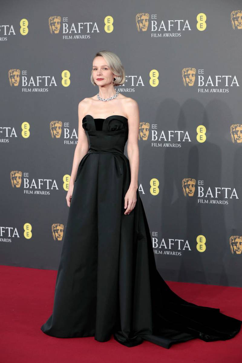 LONDON, ENGLAND - FEBRUARY 18: Carey Mulligan attends the 2024 EE BAFTA Film Awards at The Royal Festival Hall on February 18, 2024 in London, England. (Photo by John Phillips/Getty Images)
